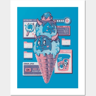 Yetice Cream - Cute Geek Ice Cream Yeti Snowman Gift Posters and Art
